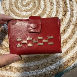 Vintage Princess Gardner RED Wallet Cowhide Metal Accent Kiss Lock
